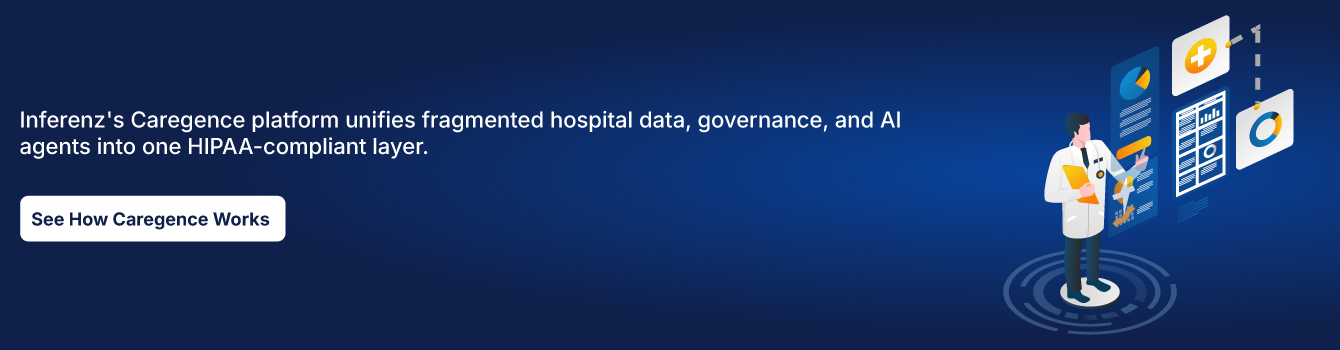 Inferenz's Caregence platform unifies fragmented hospital data, governance, and AI agents into one HIPAA-compliant layer. 