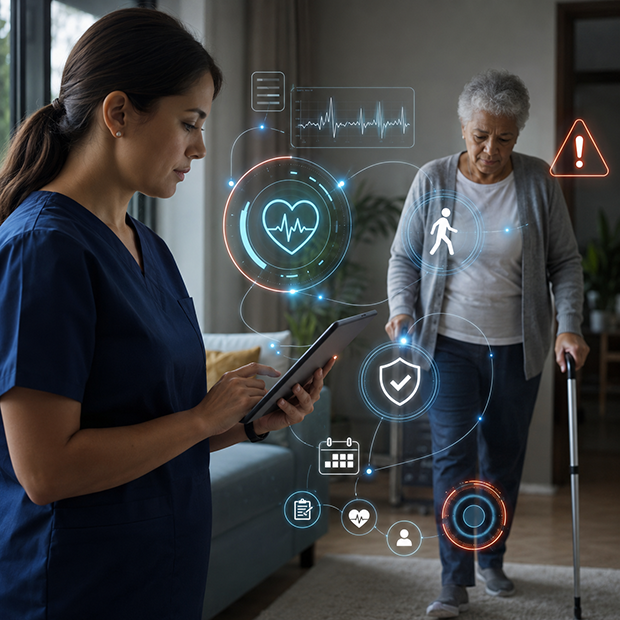 AI-powered healthcare risk prediction using patient notes, vitals, behavior, and visit data to detect deterioration and missed visits.